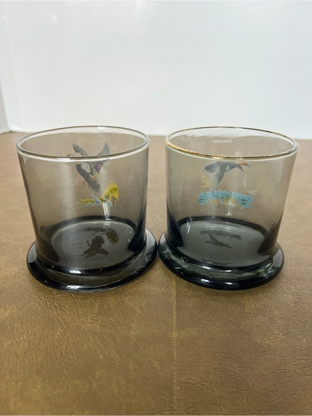 Ned Smith Waterfowl Vintage Culver Double Old-Fashioned Glasses Set of 2